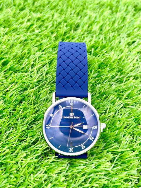 MEN'S  QUARTZ WATCHES Blue Dial with blue  Silicone Rubber Belt with Magnet lock D-26