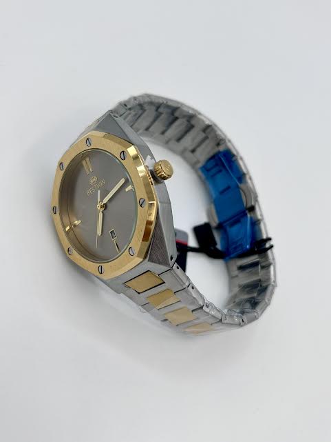 BEST WIN 2 tone chain with golden  dial Date,Time Premium Quality watch Quartz D-20