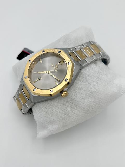 BEST WIN 2 tone chain with golden  dial Date,Time Premium Quality watch Quartz D-20