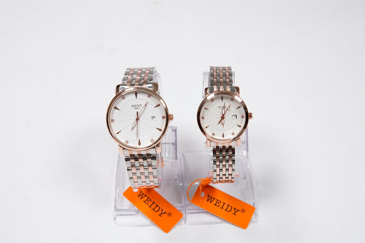 WEIDY QUARTZ WATCHES MEN’s & Women Pair available D-6008-1