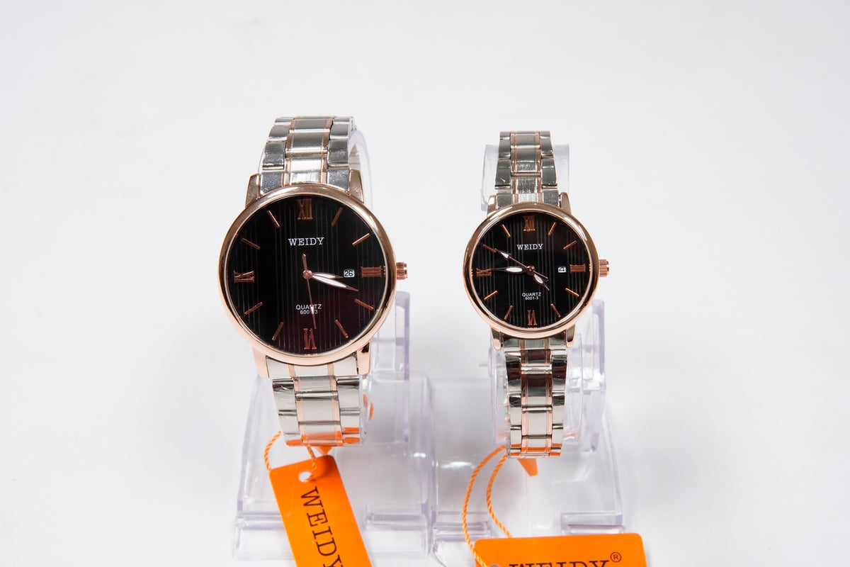 WEIDY QUARTZ WATCHES MEN’s & Women Pair available D-6001-3