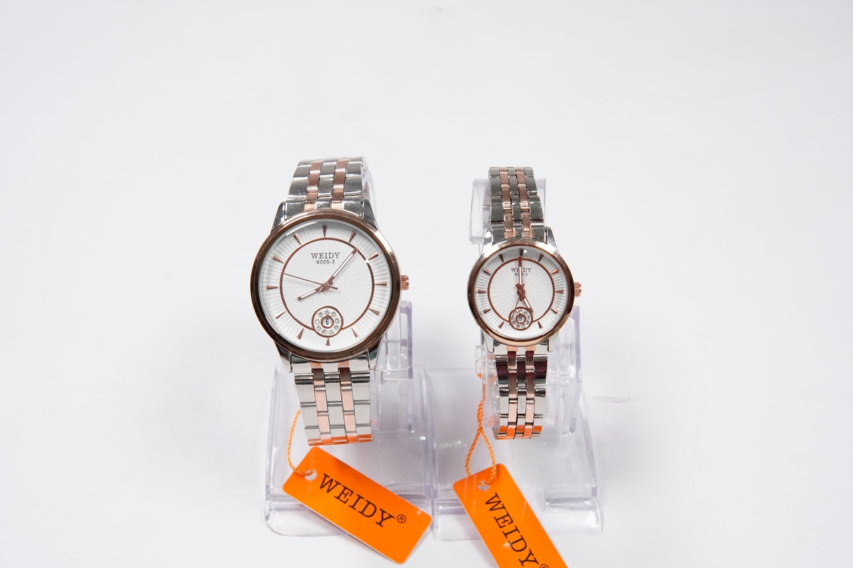 WEIDY QUARTZ WATCHES MEN’s & Women Pair available D-6005-3