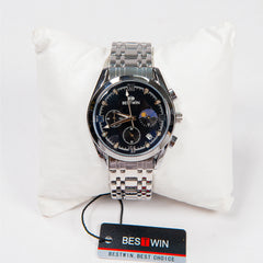 PREMIUM QUALITY WATCH  Blue Dail with silver Chain  Time ,Date Chronograph